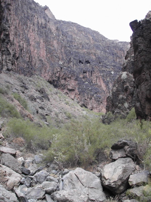 Am Ende des Barranco Hondo im Süden von Gran Canaria